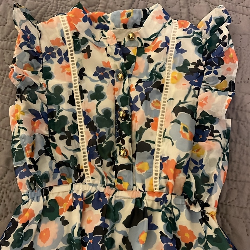 Janie and Jack White Blue Pink Ruffled Tiered Sundress - Picture 3 of 6